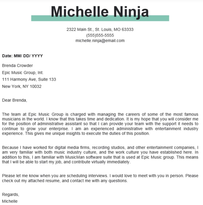 good cover letter for a beauty therapist